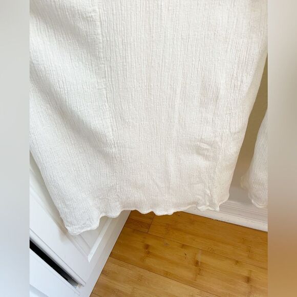 Free people Soleil wide leg cream jumpsuit romper gauzy cotton and crochet small - Picture 7 of 13